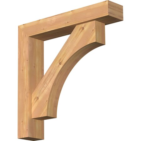 Ekena Millwork Westlake Block Smooth Bracket w/ Offset Brace, Western Red Cedar, 5 1/2"W x 28"D x 28"H BKT0604X28X28WTL05SWR